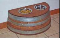 Wine Barrel Raised Pet Feeder